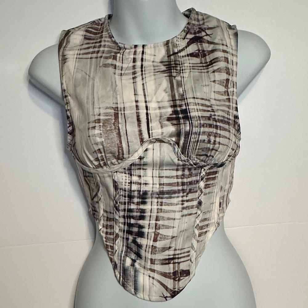 PRETTYLITTLETHING | Corset Top Sleeveless Shirt Tank Blouse
